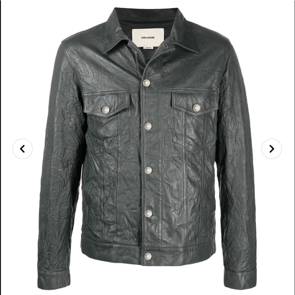 ZADIG & VOLTAIRE CRINKLED LAMBSKIN JACKET